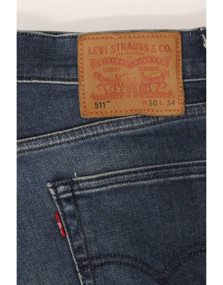 Męskie jeansy Levi's 511 Slim W30 L34 Niebieska bawełna