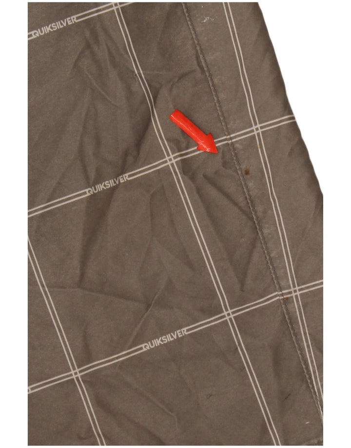 Męskie spodenki chino Quiksilver W34, duże, szare, poliestrowe w kratę