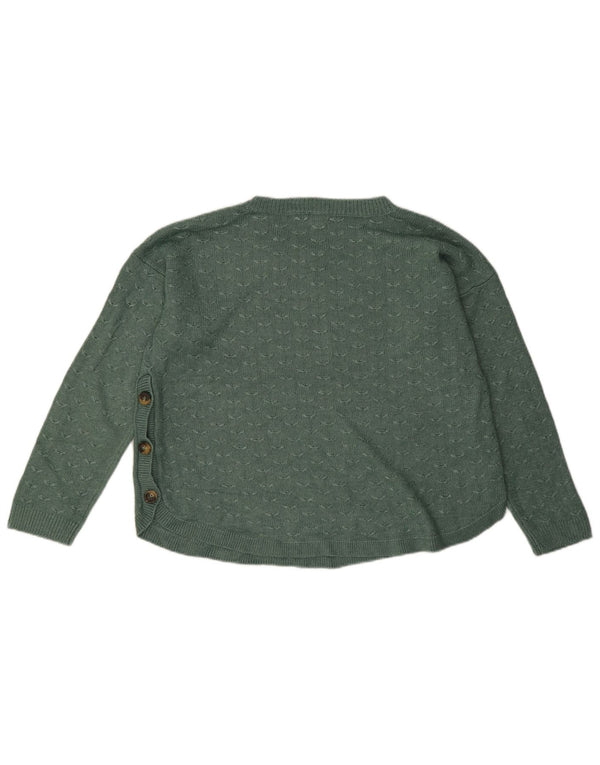 Damski sweter Fat Face z dekoltem w łódkę UK 14, duży, zielony, wiskoza