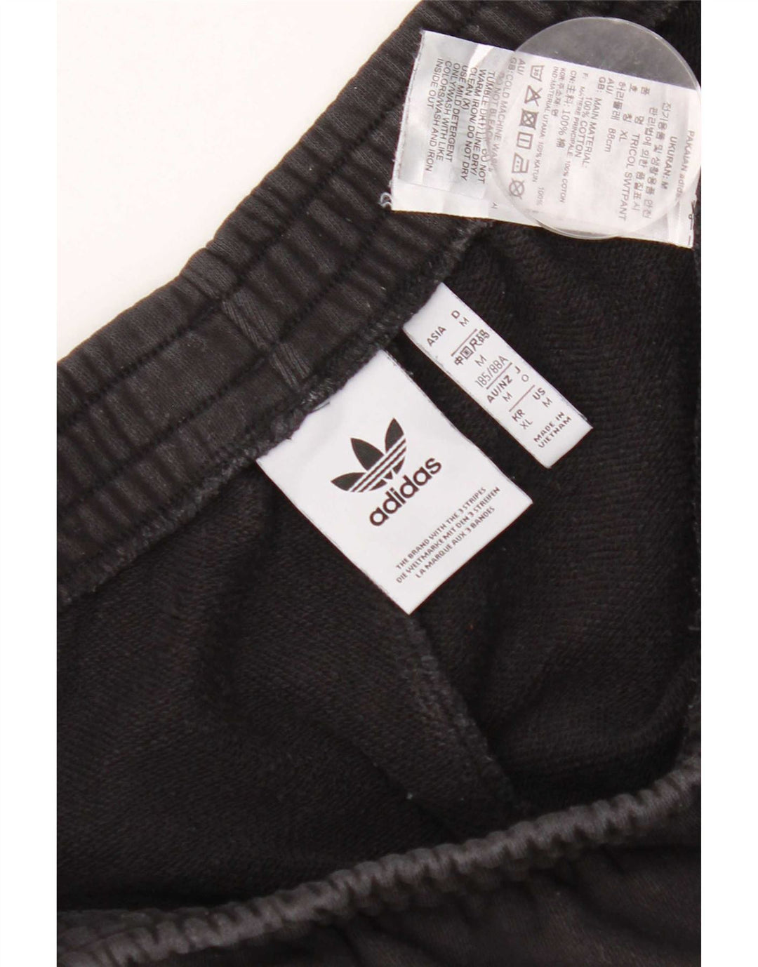 Męskie spodnie dresowe Adidas z grafiką, średnio czarne, bawełniane