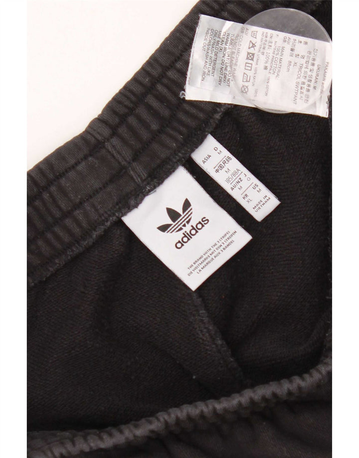 Męskie spodnie dresowe Adidas z grafiką, średnio czarne, bawełniane