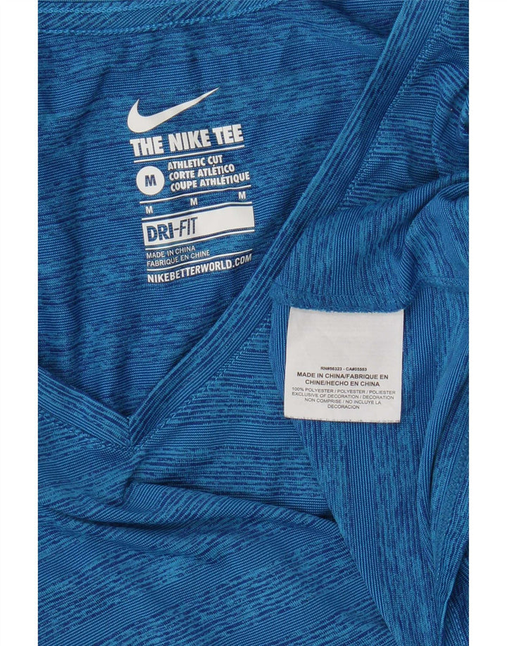 Damska koszulka Nike Dri Fit Top UK 12, poliester w średnie niebieskie paski