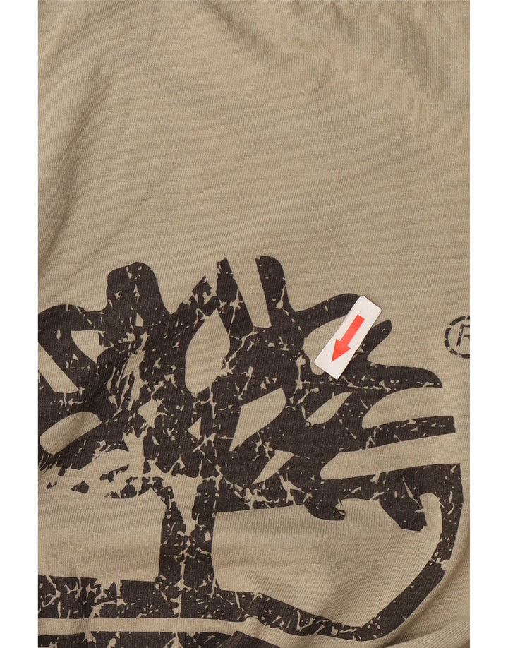 Męski T-shirt z grafiką Timberland, mały, bawełniany khaki