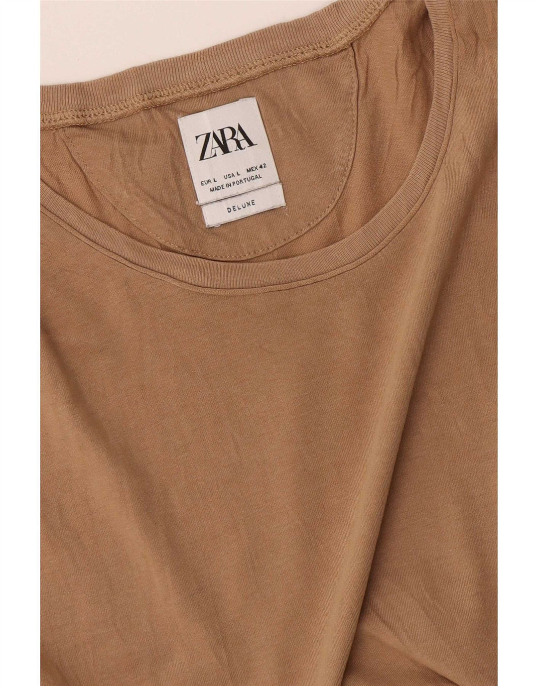 T-shirt męski Zara, duży, beżowy