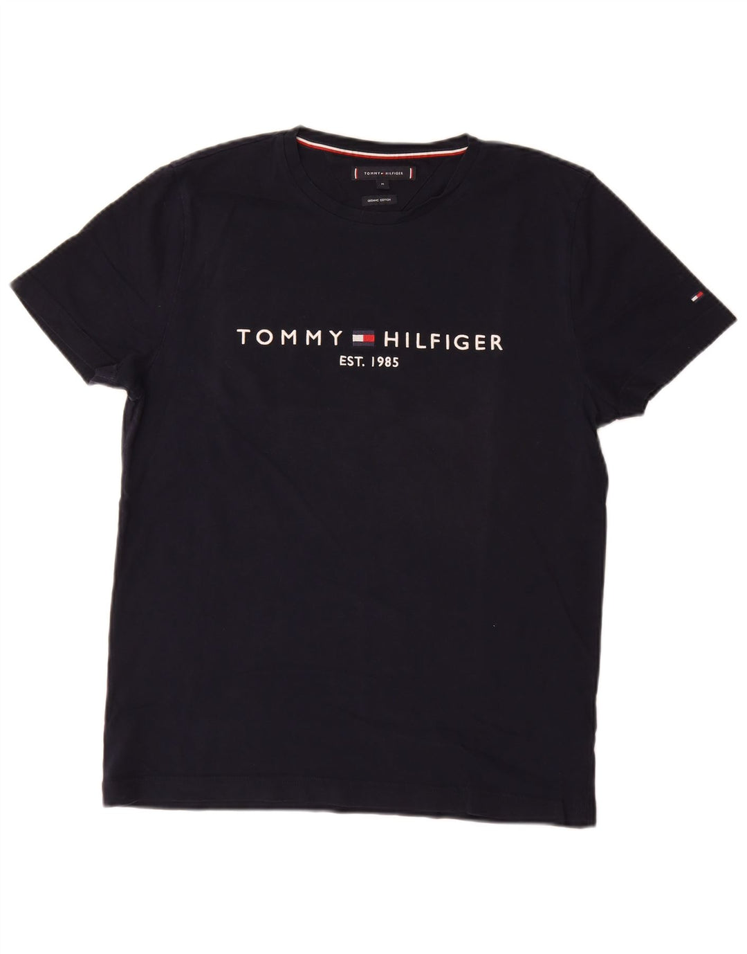 Męska koszulka z grafiką TOMMY HILFIGER Top, średnia, granatowa, bawełniana