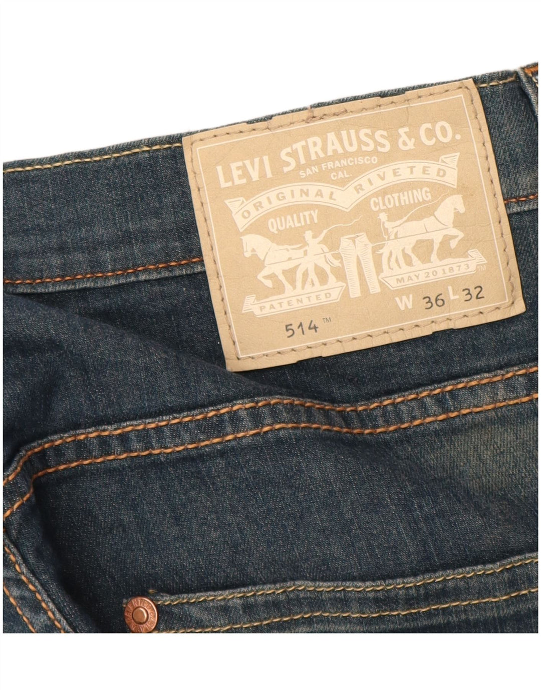 Męskie jeansy Levi's 514 Straight W36 L32 Niebieskie bawełniane