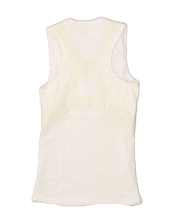 REEBOK Womens Graphic Vest Top UK 12 Medium White Polyester