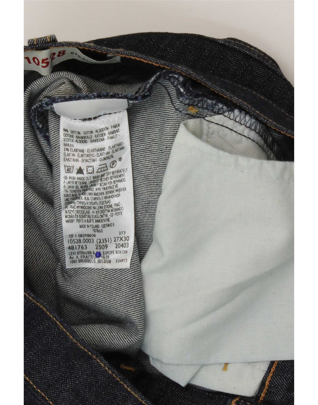 Damskie dżinsy Levi's 528 Straight W27 L30 Granatowa bawełna