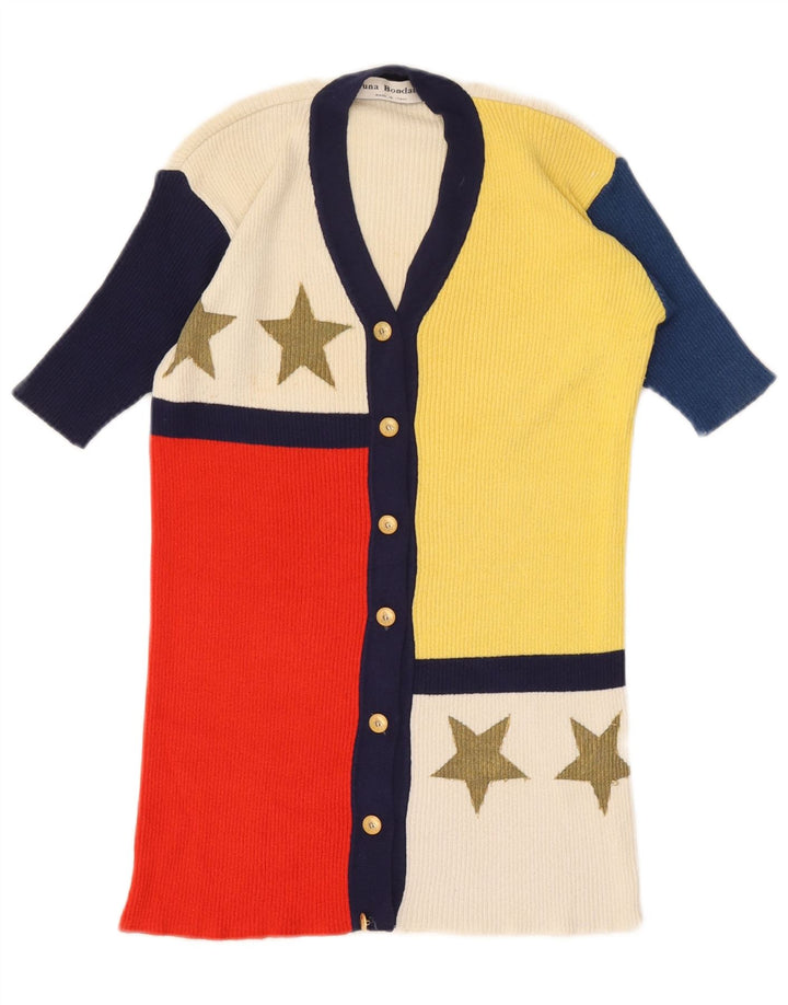 Sweter damski w stylu vintage z grafiką, UK 12, średni, wielobarwny