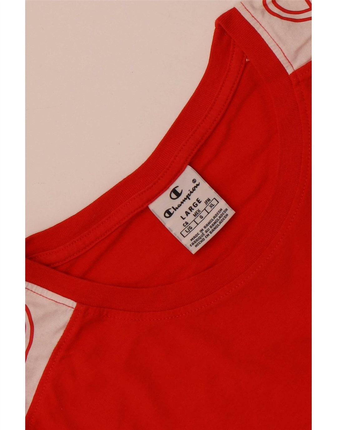 Męski T-shirt Champion z grafiką, duży, czerwony, z blokami kolorów