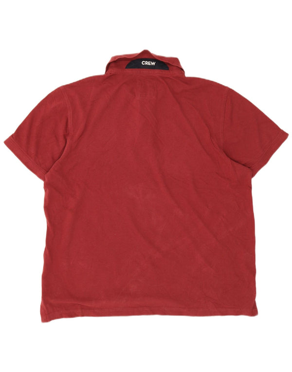 Crew Clothing Mens Polo Shirt XL Burgundy Cotton