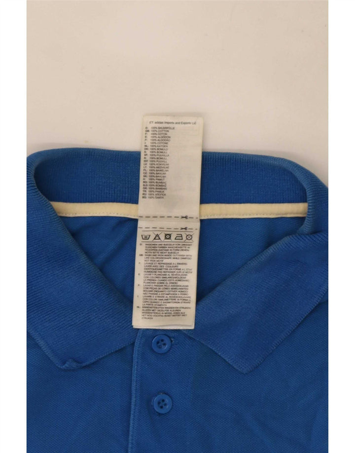 Koszulka polo męska Adidas 2XL, niebieska, bawełna