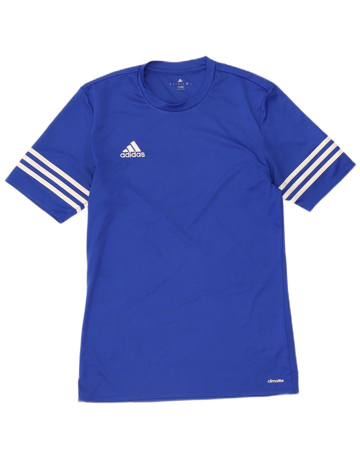 Męski T-shirt ADIDAS Climalite, mały, niebieski, poliester
