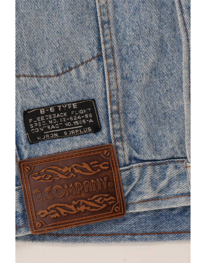 Vintage damska kurtka jeansowa Crop UK 16, duża niebieska