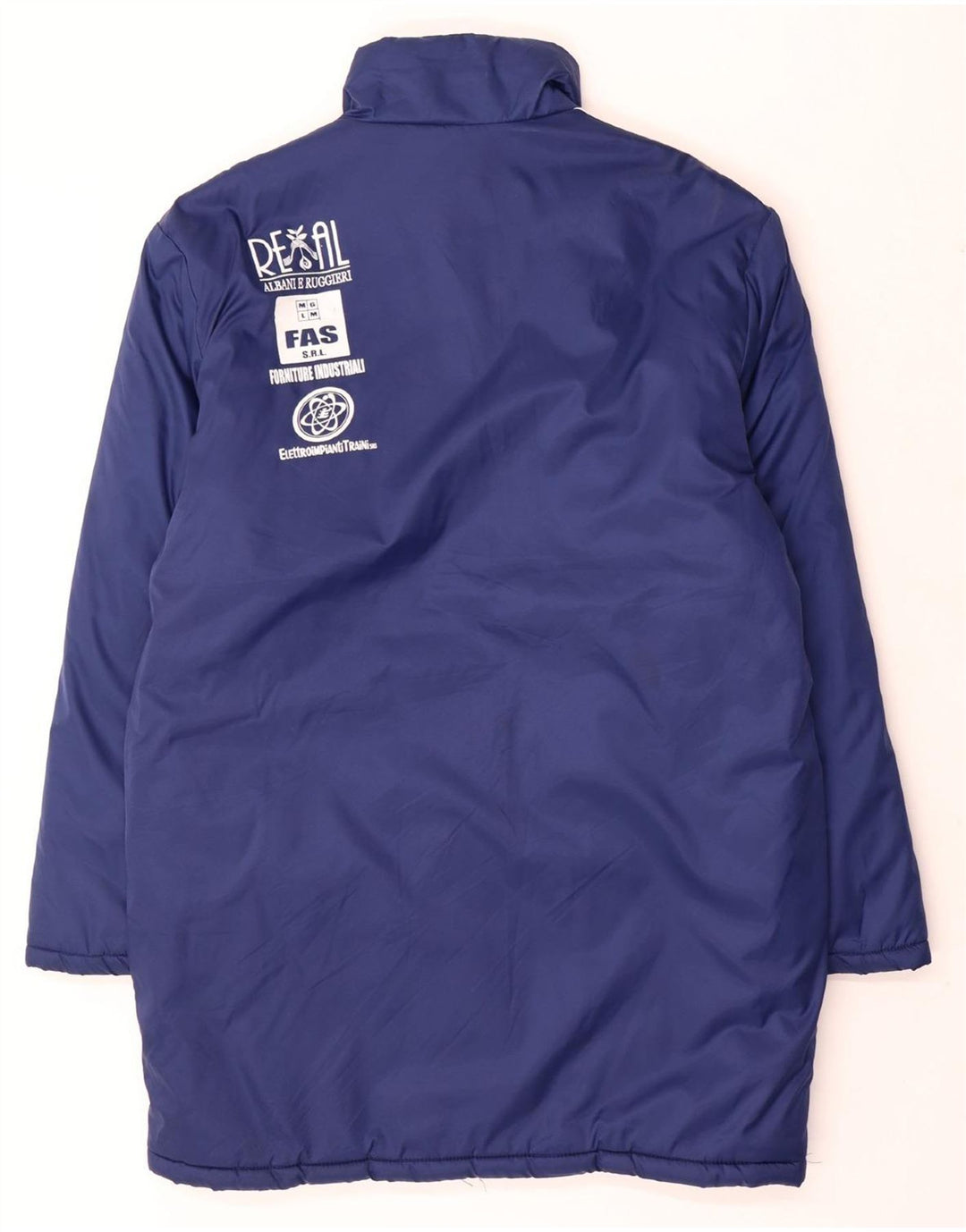 Męski ocieplany płaszcz ADIDAS Graphic UK 38/40 Średni niebieski poliamid