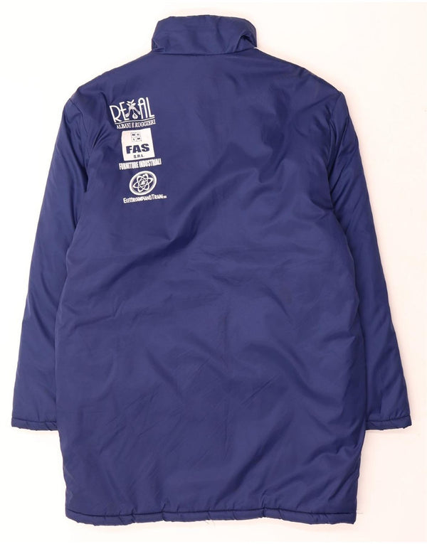 Męski ocieplany płaszcz ADIDAS Graphic UK 38/40 Średni niebieski poliamid