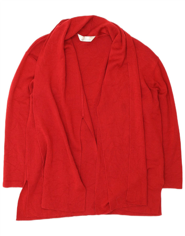 Marks & Spencer Damski sweter oversize z otwartym kardiganem UK 14, duży czerwony