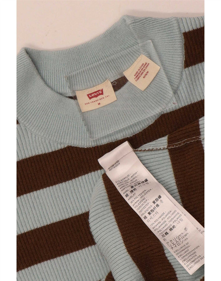 Damski sweter Levi's z okrągłym dekoltem UK 12, akryl w średnie niebieskie paski