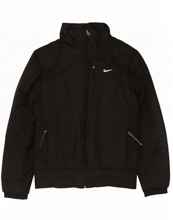 Damska wyściełana kurtka z kapturem i kapturem Nike UK 10/12, średni czarny poliester
