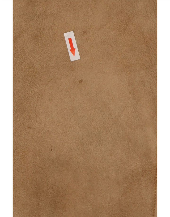 Vintage męska kurtka shearling UK 38 średni brąz