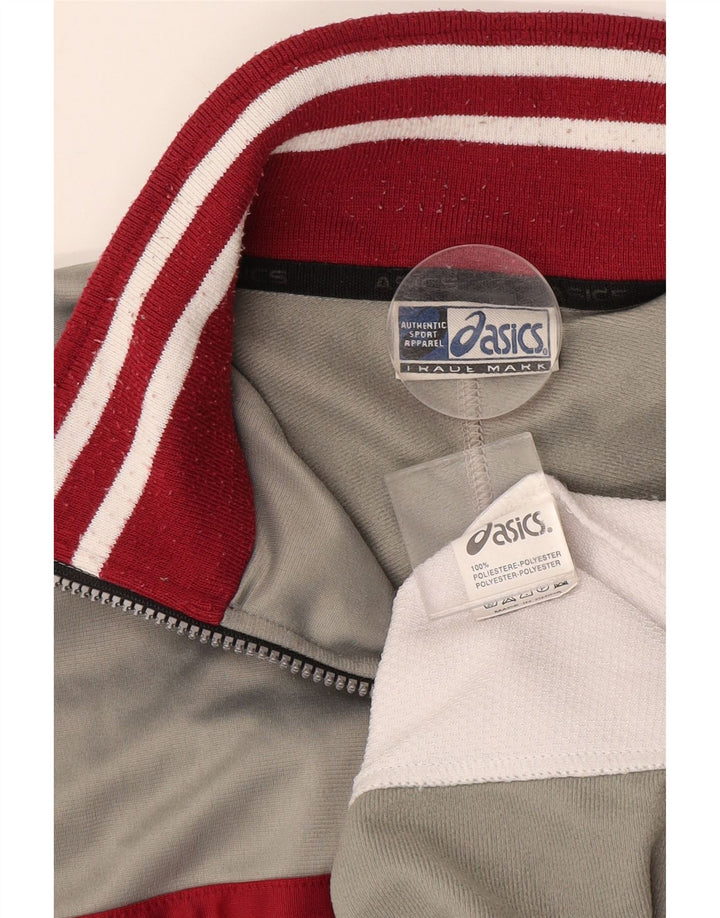 Męska kurtka dresowa ASICS XL Szary poliester z blokami kolorów