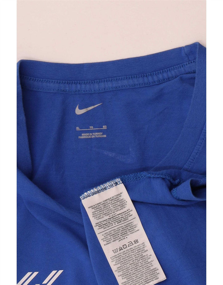 Męska koszulka z grafiką Nike, XL, niebieska, bawełniana