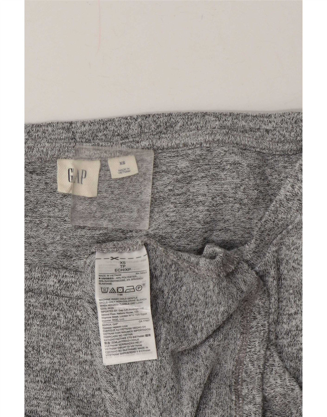 Damski top oversize Gap z asymetryczną tuniką UK 6 XS, szary, nakrapiany poliester