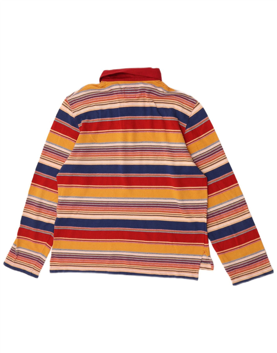 Męska koszulka polo do rugby z długim rękawem w stylu vintage, w średnie, wielokolorowe paski