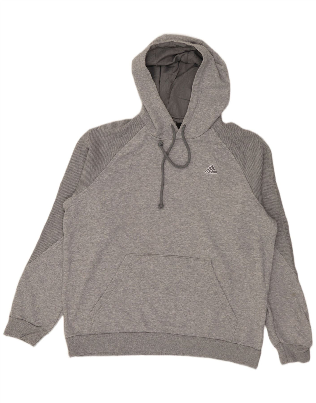 Męska bluza z kapturem Adidas, średnia, szara, bawełniana nakrapiana