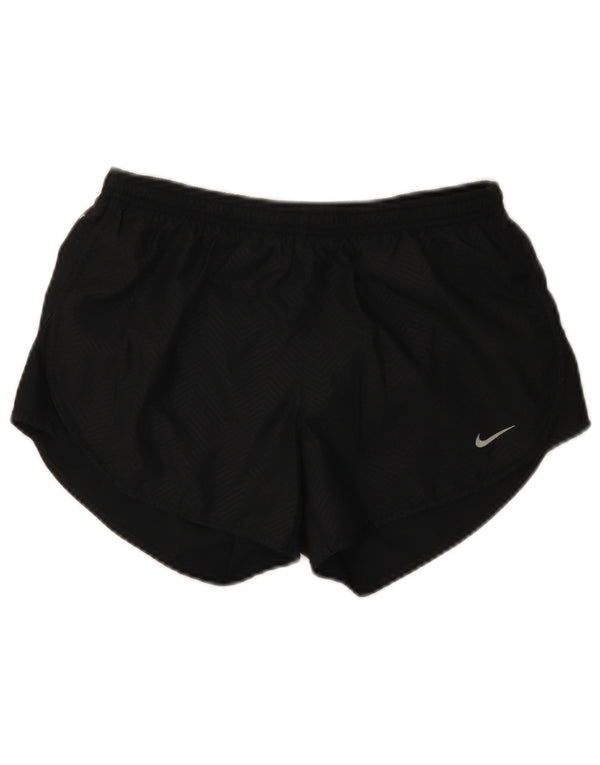 Damskie spodenki sportowe Nike Dri Fit UK 10, małe, czarne, poliestrowe w jodełkę