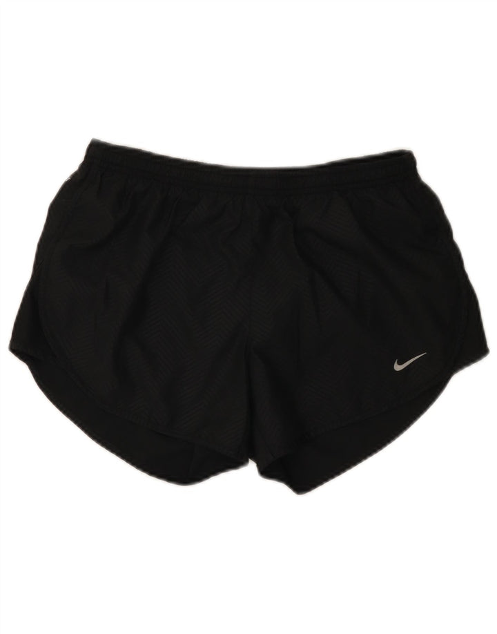 Damskie spodenki sportowe Nike Dri Fit UK 10, małe, czarne, poliestrowe w jodełkę