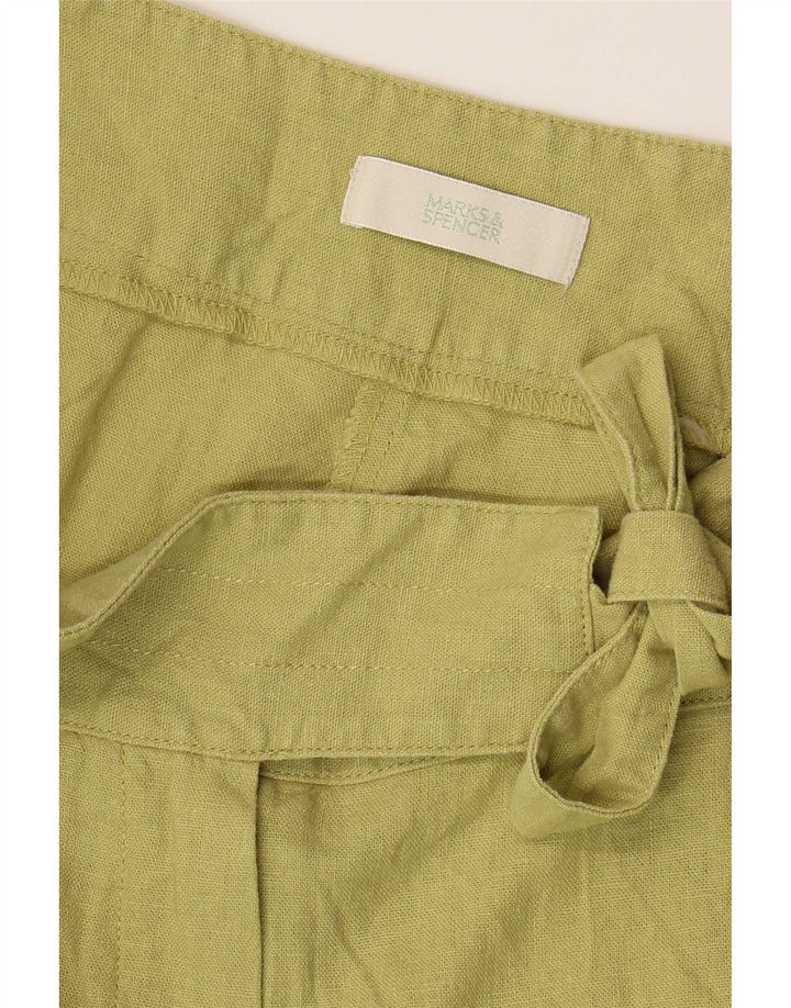 Marks & Spencer Damskie spodnie capri z szerokimi nogawkami W32 L18 Zielone