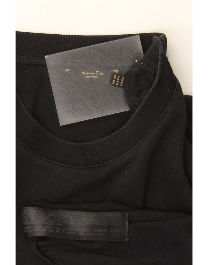 T-shirt męski Massimo Dutti Top 2XL, czarny, bawełniany