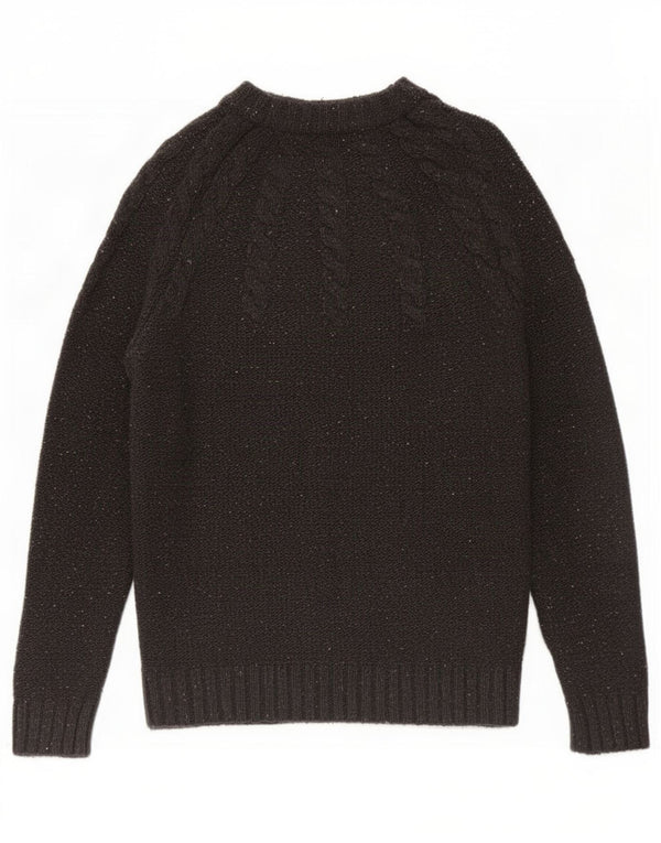 Męski sweter Superdry z dekoltem w łódkę, średnioszary, bawełniany w cętki