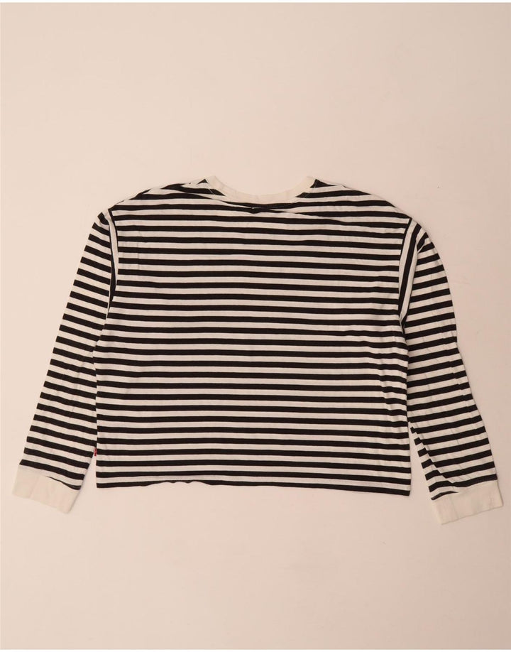 Damska koszulka Levi's Crop Graphic z długim rękawem, UK 10, w małe białe paski
