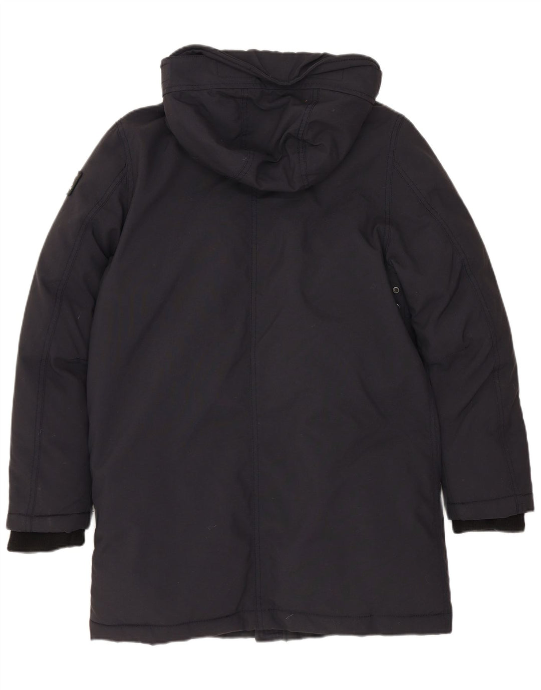 Damski ocieplany płaszcz z kapturem SCHOTT US 12, duży, czarny poliester