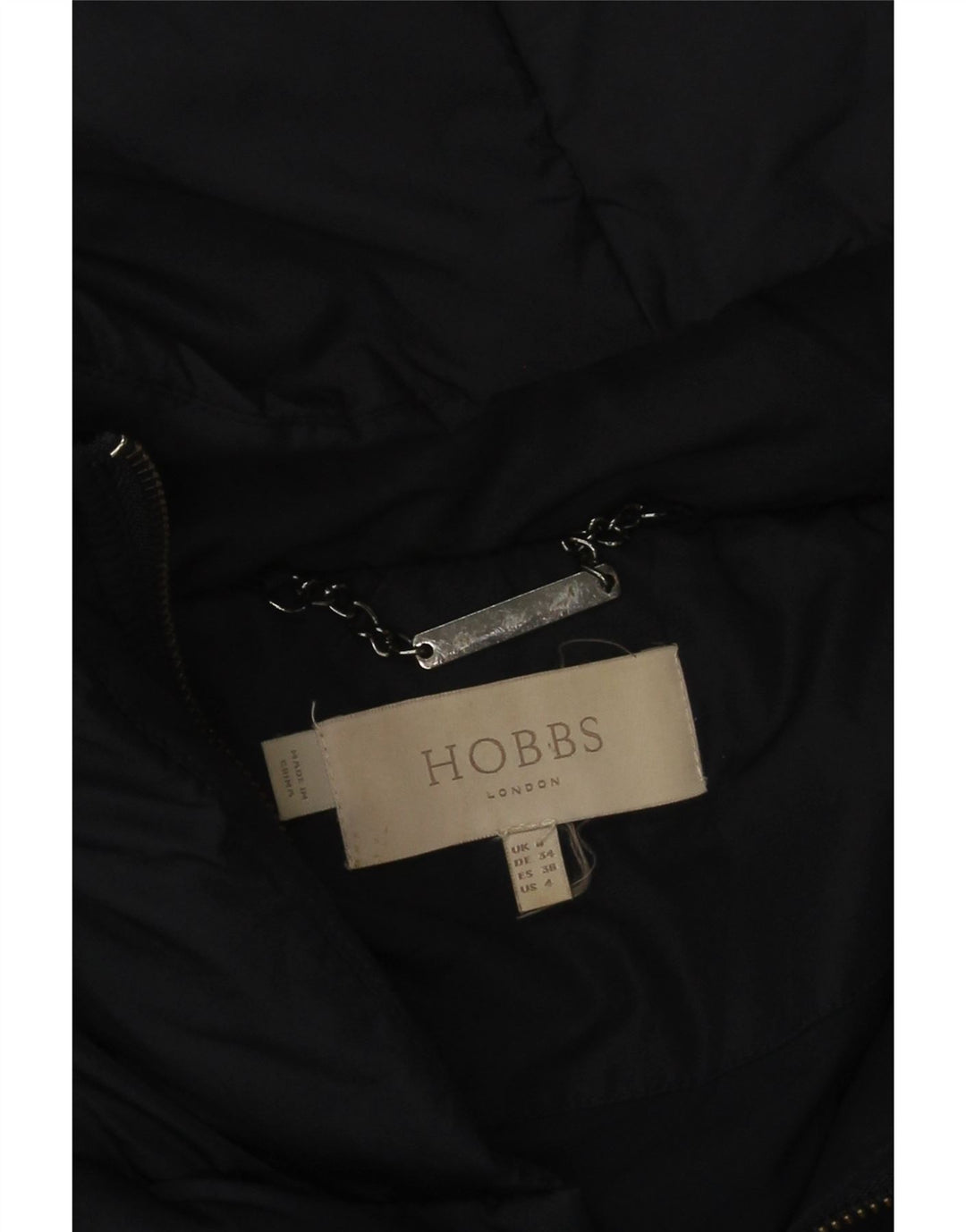Hobbs Damski płaszcz z kapturem, oversize, wyściełany UK 8, mały, granatowy, poliester