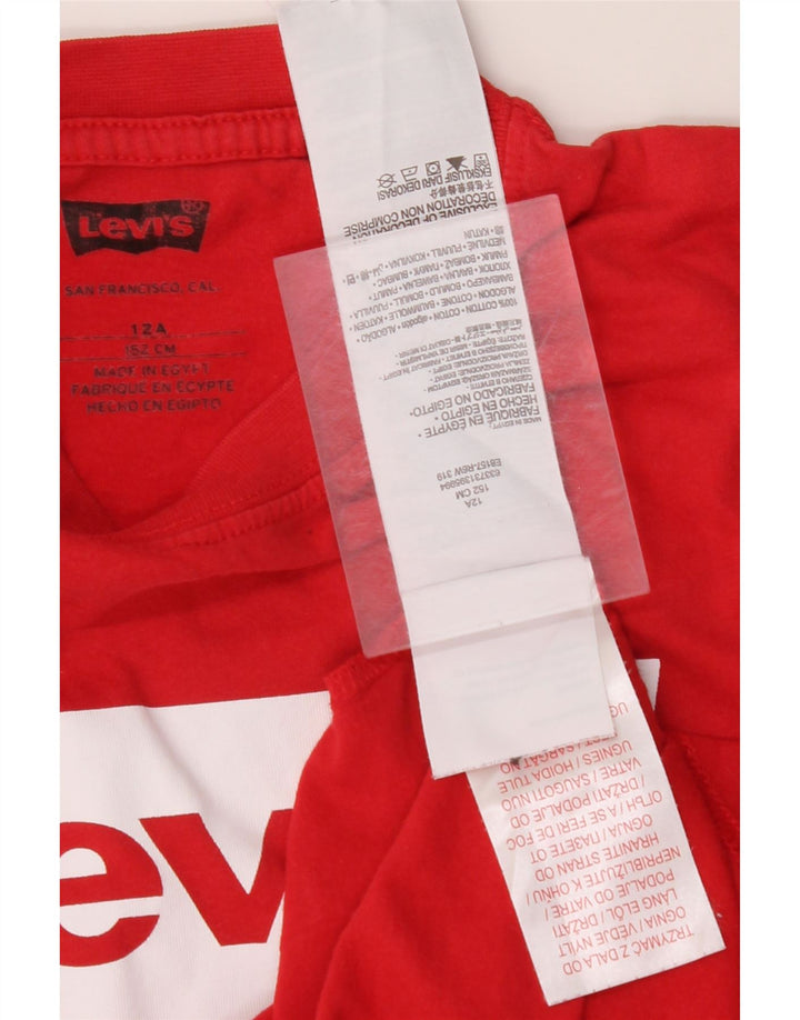 Chłopięcy T-shirt z grafiką LEVI'S, 11-12 lat, czerwona bawełna