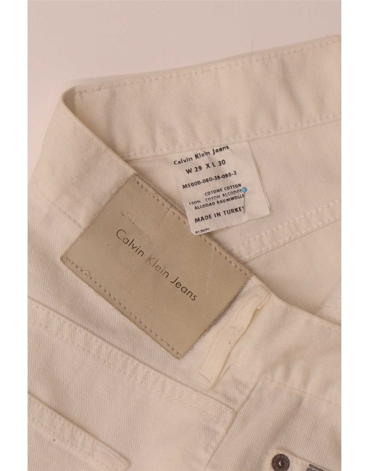 Damskie proste dżinsy Calvin Klein W29 L27 Biała bawełna