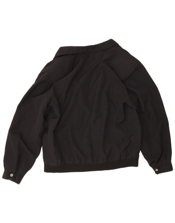 Męska kurtka bomber w stylu vintage, duża, czarna, bawełniana