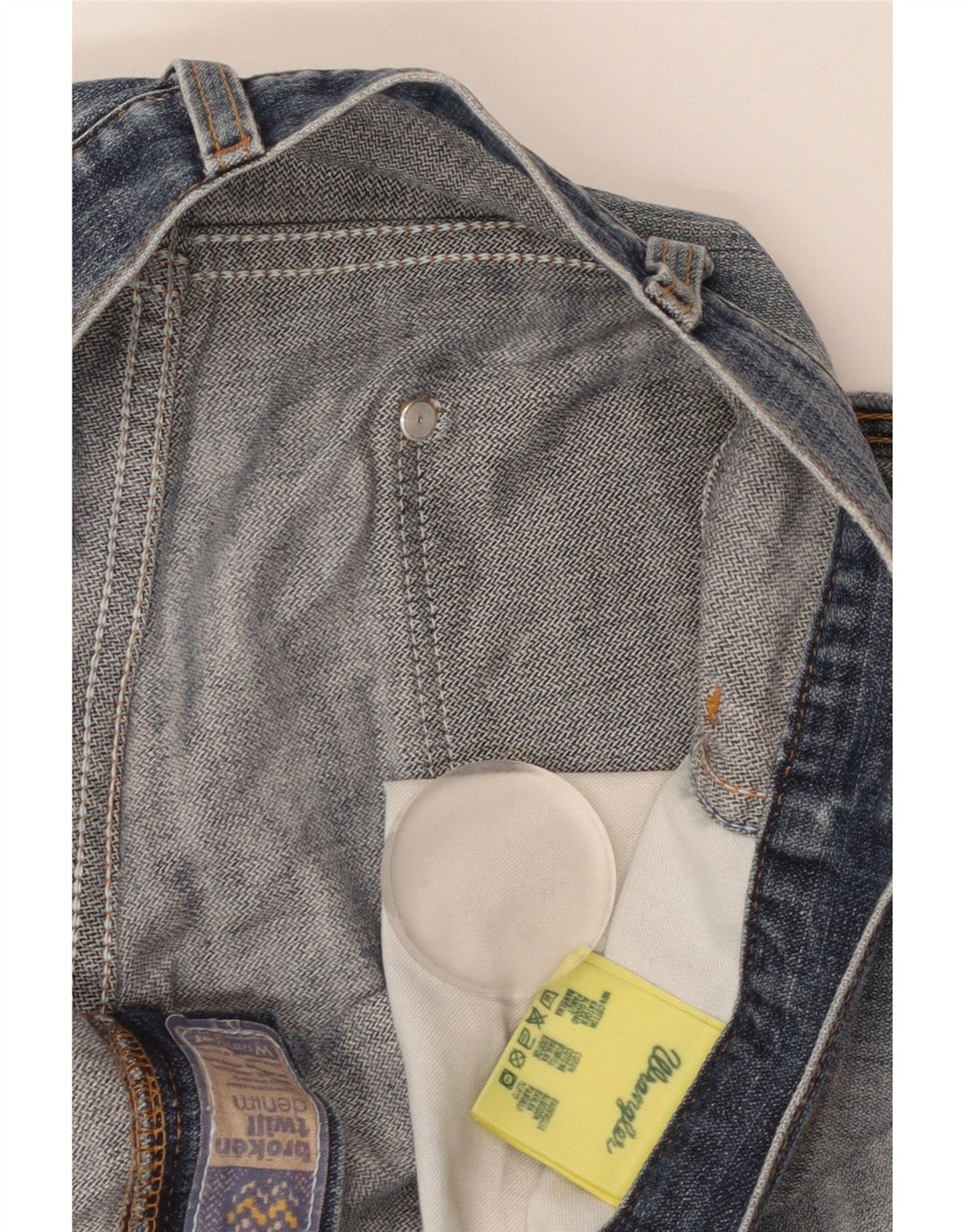 Wrangler Męskie proste dżinsy W36 L30 Niebieskie bawełniane