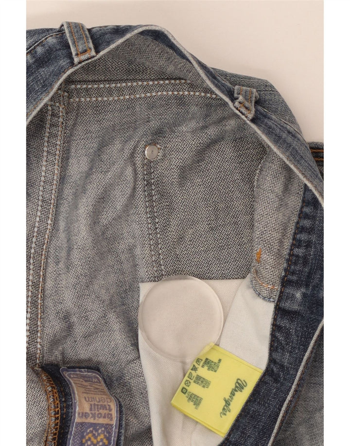 Wrangler Męskie proste dżinsy W36 L30 Niebieskie bawełniane