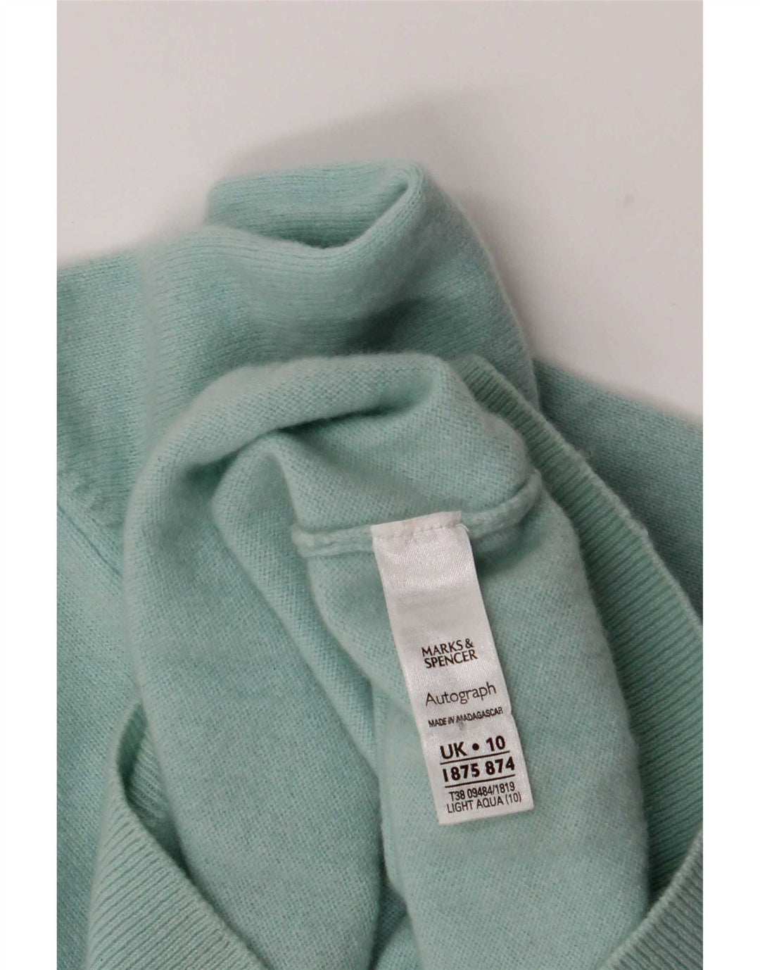 Marks & Spencer Damski sweter z golfem UK 10 Mały turkusowy