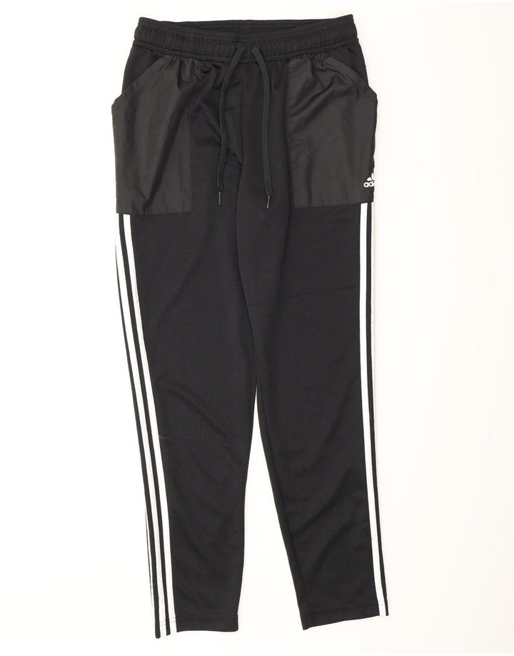 Męskie spodnie dresowe Adidas Aeroready, średni czarny poliester z blokami kolorów