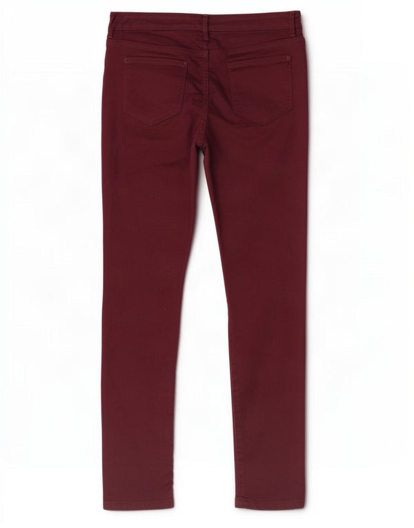 Damskie jeansy Jegging Fat Face UK 10 Small W26 L28 Burgundowa bawełna