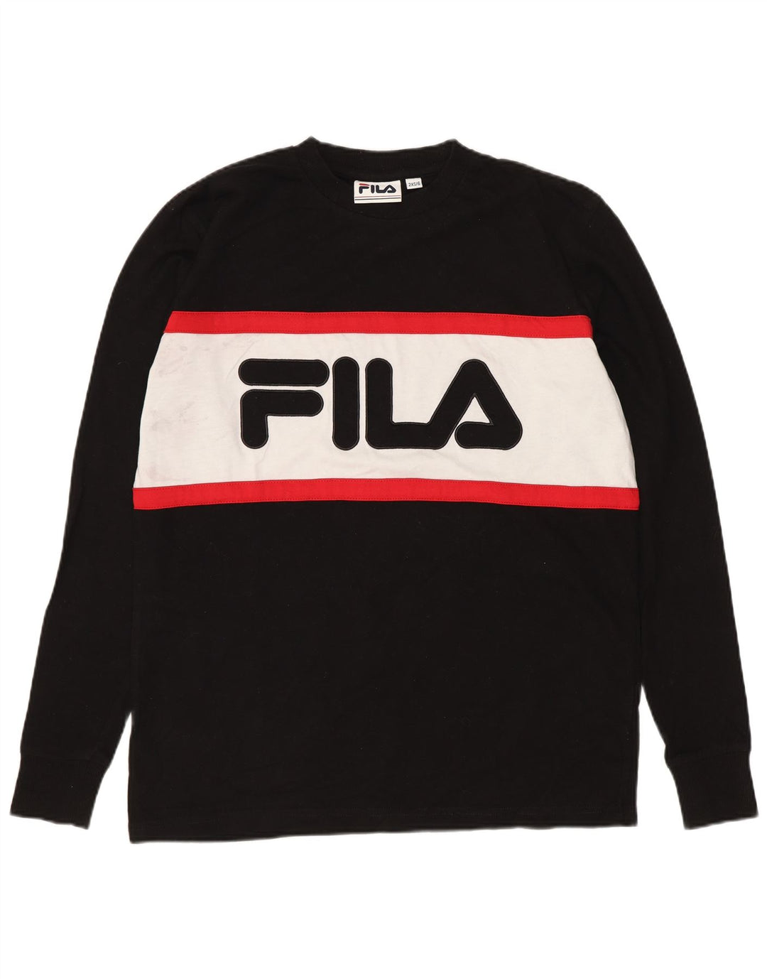 Damski top Fila Oversize Graphic z długim rękawem UK 2 2XS w kolorze czarnym