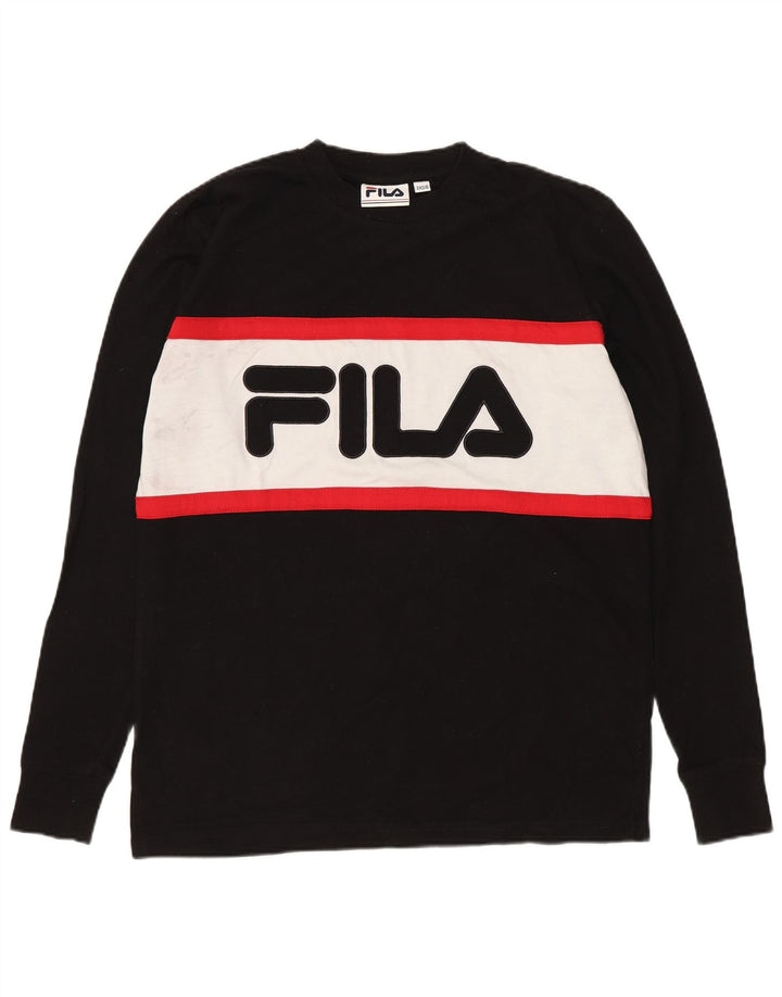 Damski top Fila Oversize Graphic z długim rękawem UK 2 2XS w kolorze czarnym
