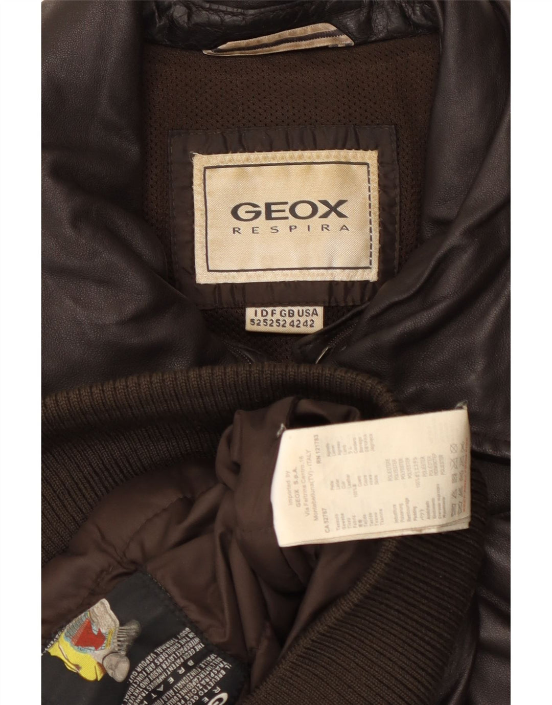 Męska kurtka skórzana Geox Bomber UK 42 XL, czarna skóra