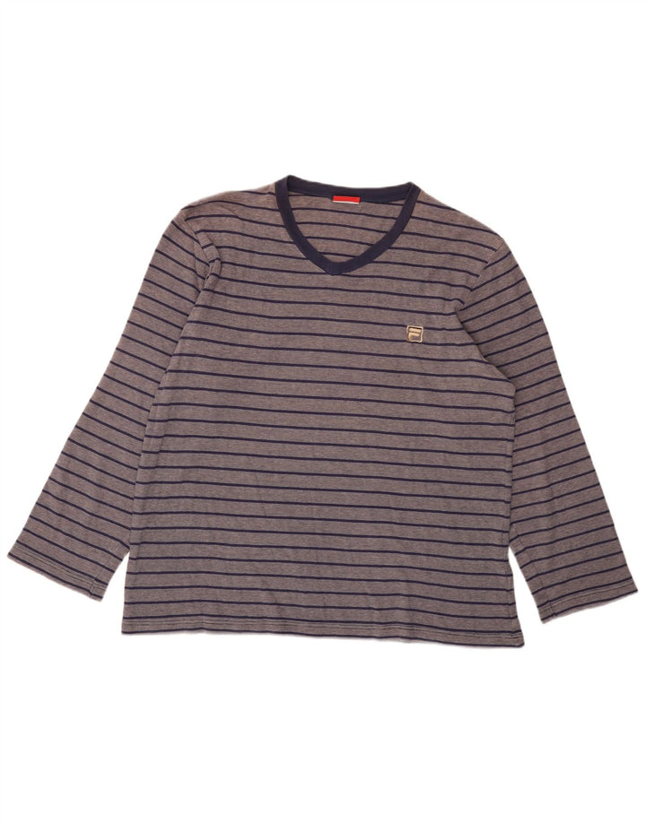Top damski Fila z długim rękawem UK 18 XL granatowy w paski