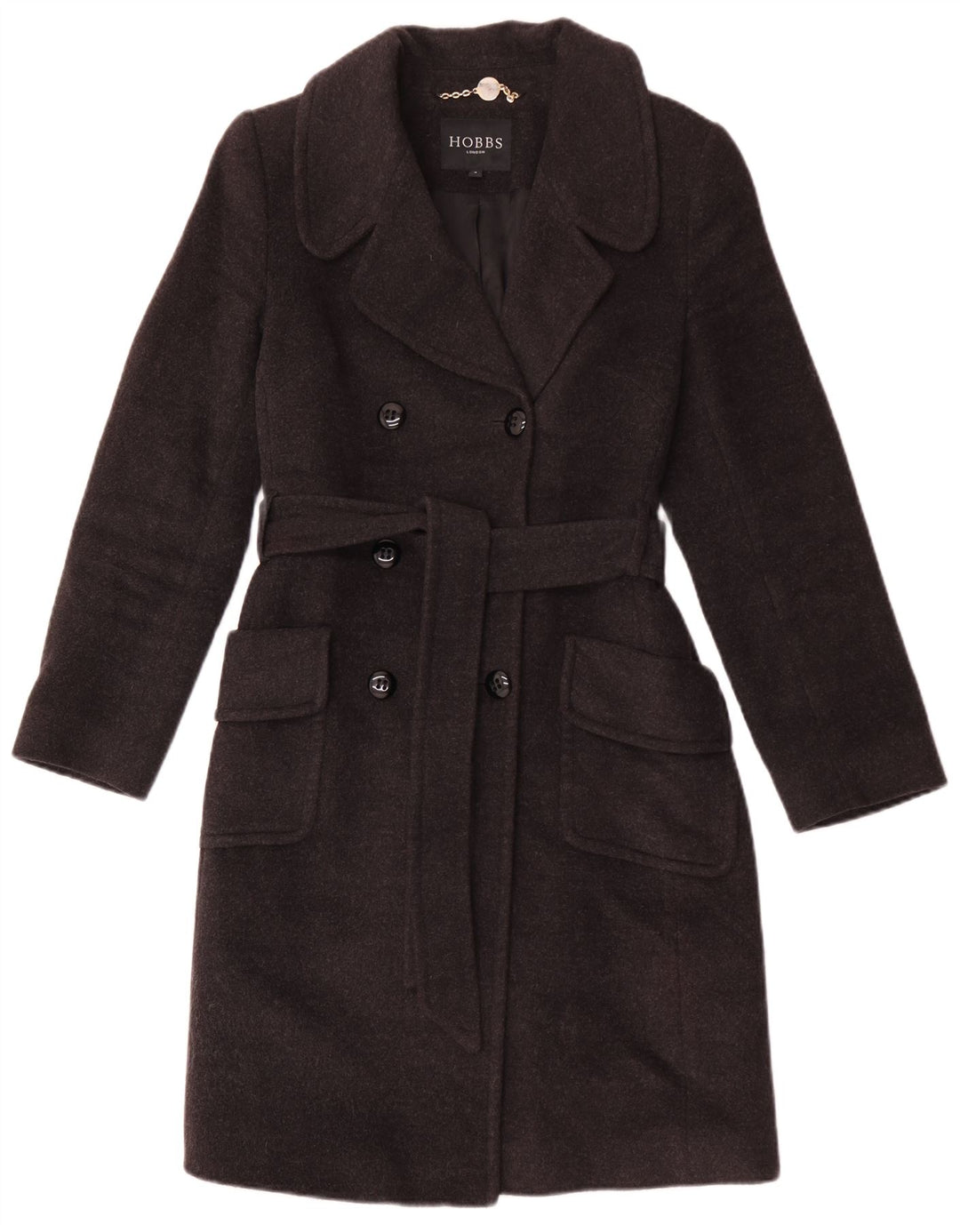 Dwurzędowy płaszcz damski Hobbs UK 8 Small, szara wełna